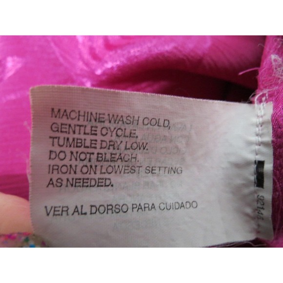 Vintage Pink Abstract Print Christie & Jill Size Medium Button Blouse 90s 80s - Picture 6 of 6